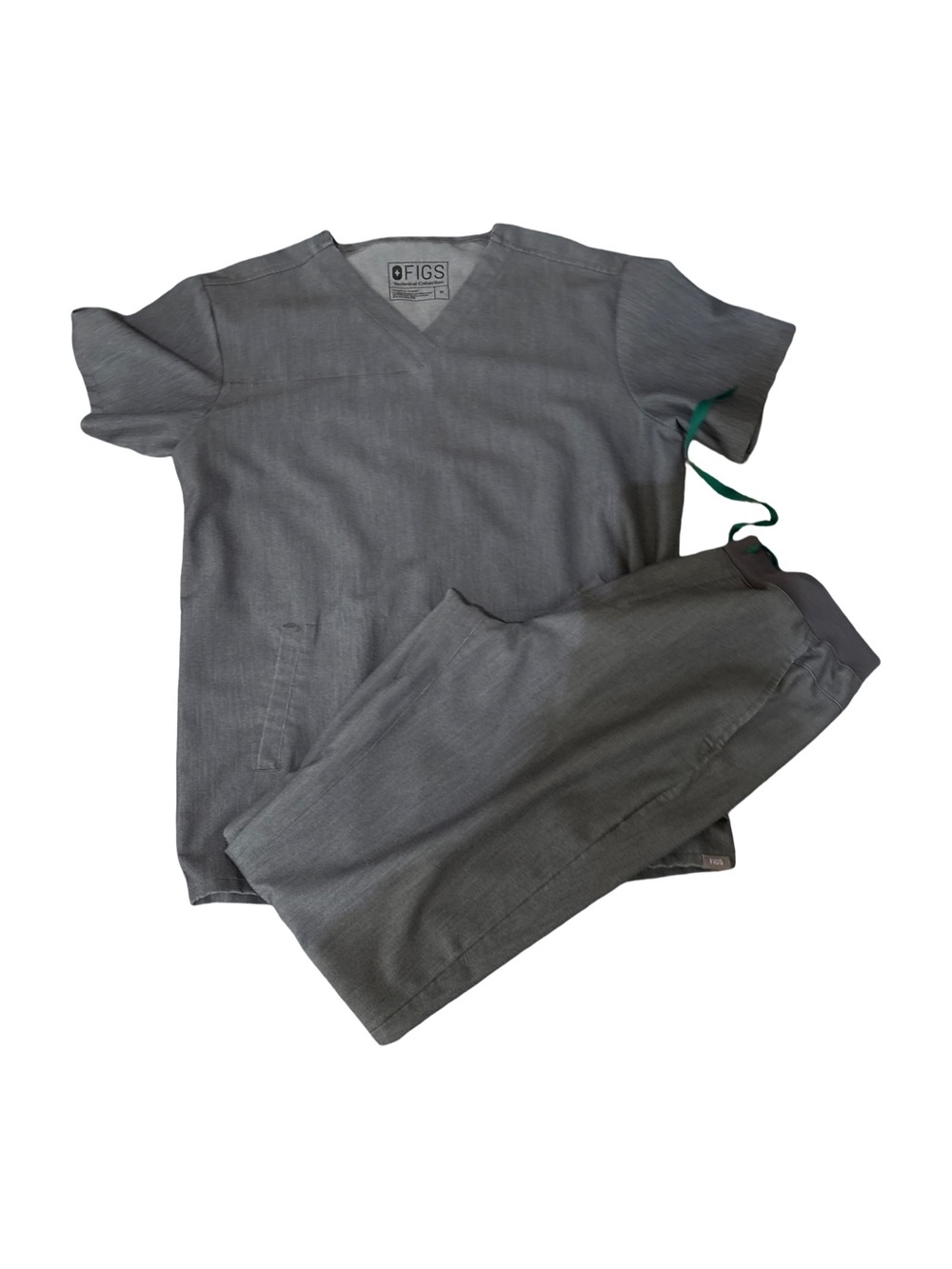 Figs Gray V-Neck Scrub Top